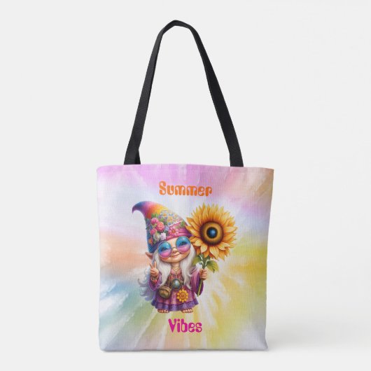 Hippie Gnome Summer Vibes Tote Bag (Achterkant)