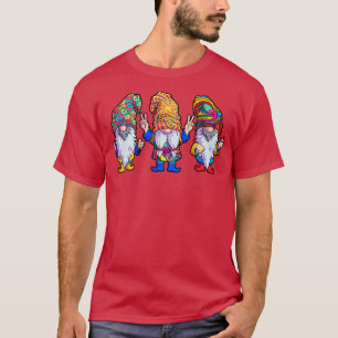 Hippie Gnomen Retro Gnome Tie Dye Hippies Boho Pea T-shirt