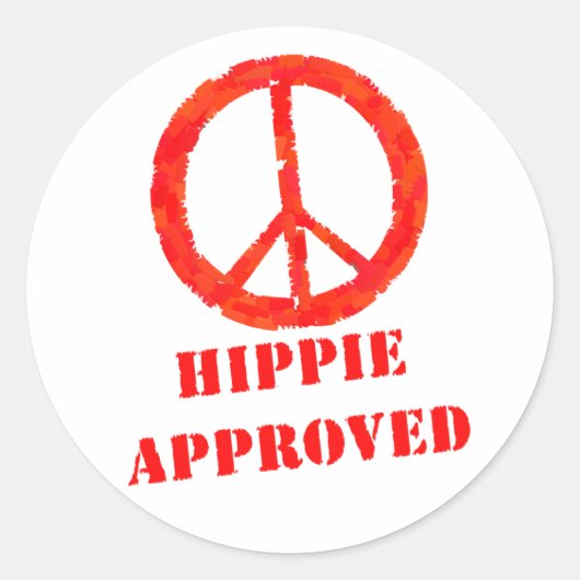 Hippie goedgekeurd ronde sticker (Voorkant)