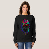 Hippie Gorilla Ape Tie Dye Peace Sign Psychedelic  Trui (Voorkant volledig)