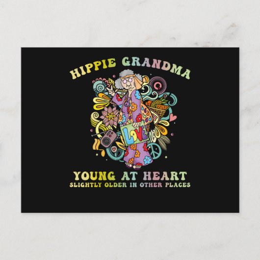 Hippie Grandma Briefkaart (Voorkant)