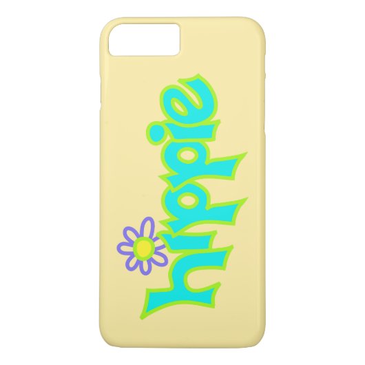 Hippie Graphic Turquoise Lime Green Word Art Case-Mate iPhone Case (Achterkant)