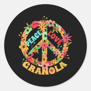 Hippie Grappig citaat Vrede Liefde Granola Hippie Ronde Sticker