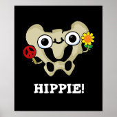 Hippie Grappig Hip Bone Pun Donker BG Poster (Voorkant)