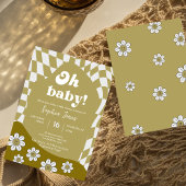 Hippie groen geruit | gingham | BABY SHOWER Kaart