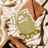 Hippie groen geruit | gingham | BABY SHOWER Kaart