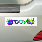Hippie Groovin Bumpersticker (Op auto)