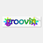 Hippie Groovin Bumpersticker (Voorkant)