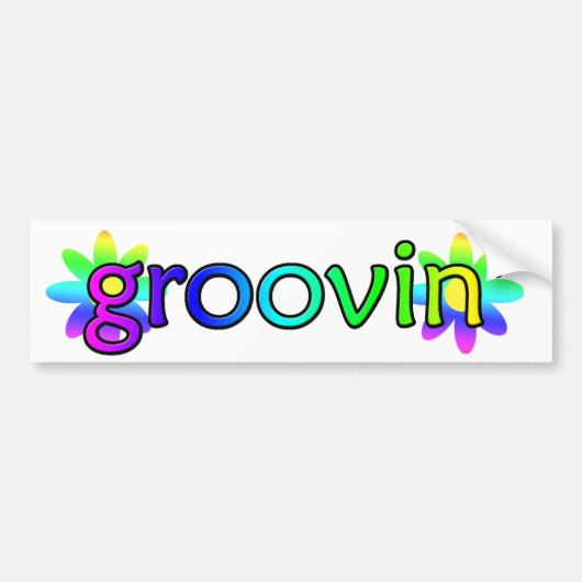 Hippie Groovin Bumpersticker (Voorkant)