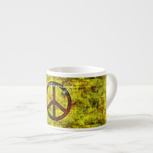 hippie groovy 70 ' s patroon van het vredessymbool espresso kop (Voorkant rechts)