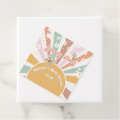 Hippie Groovy Daisies Baby Retro 70 zonneschijn Bedankjes Labels (In situ)