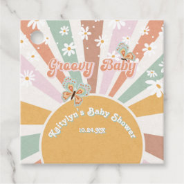 Hippie Groovy Daisies Baby Retro 70 zonneschijn Bedankjes Labels