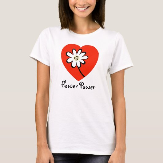 Hippie Groovy Flower Power T-Shirt (Voorkant)