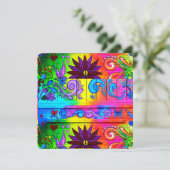 hippie groovy kleurenkaart kaart (Staand voorkant)