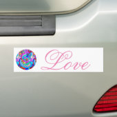 hippie groovy liefde bumpersticker (Op auto)