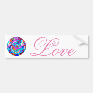 hippie groovy liefde bumpersticker