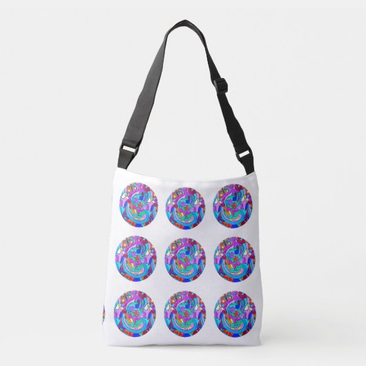 hippie groovy liefde crossbody tas (Voorkant)