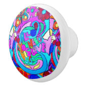 hippie groovy liefde keramische knop (Rechts)