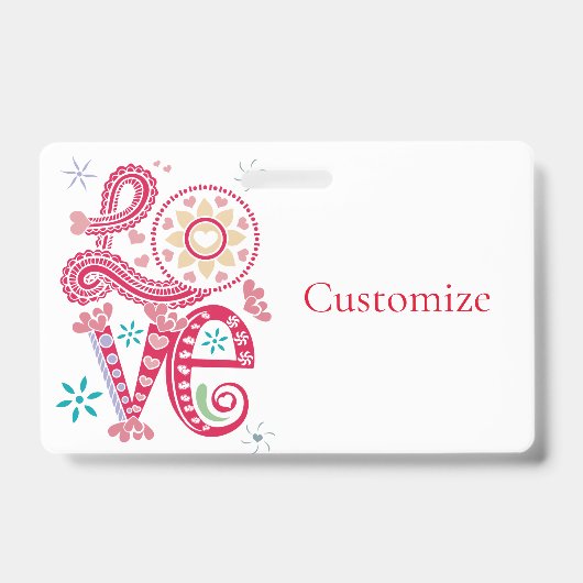 Hippie Groovy Liefdesbord Thunder_Cove Badge (Voorzijde)