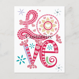 Hippie Groovy Liefdesbord Thunder_Cove Briefkaart