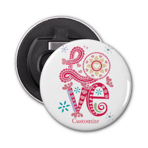 Hippie Groovy Liefdesbord Thunder_Cove Button Flesopener