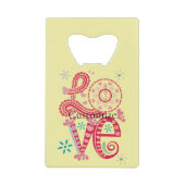 Hippie Groovy Liefdesbord Thunder_Cove Creditkaart Flessenopener (Voorkant)