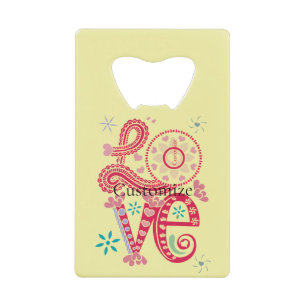 Hippie Groovy Liefdesbord Thunder_Cove Creditkaart Flessenopener