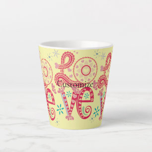 Hippie Groovy Liefdesbord Thunder_Cove Latte Mok