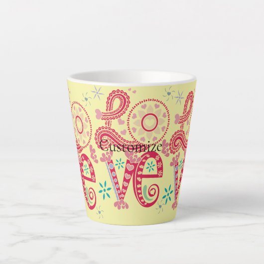 Hippie Groovy Liefdesbord Thunder_Cove Latte Mok (Voorkant)