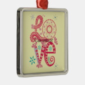 Hippie Groovy Liefdesbord Thunder_Cove Metalen Ornament (Rechts)