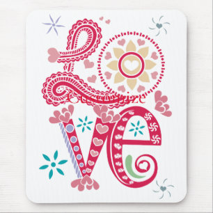 Hippie Groovy Liefdesbord Thunder_Cove Muismat