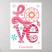 Hippie Groovy Liefdesbord Thunder_Cove Poster (Voorkant)