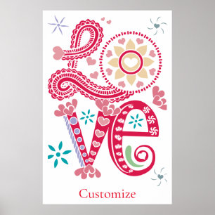 Hippie Groovy Liefdesbord Thunder_Cove Poster