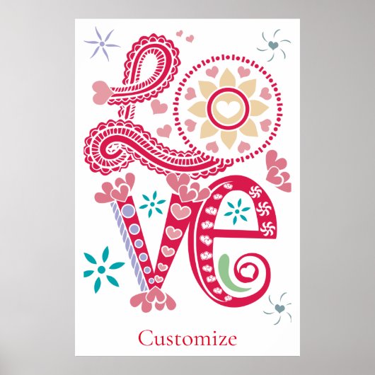 Hippie Groovy Liefdesbord Thunder_Cove Poster (Voorkant)