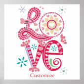 Hippie Groovy Liefdesbord Thunder_Cove Poster (Voorkant)