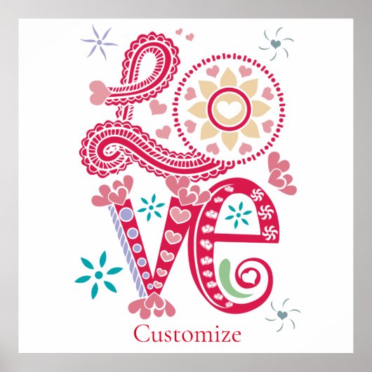 Hippie Groovy Liefdesbord Thunder_Cove Poster (Voorkant)