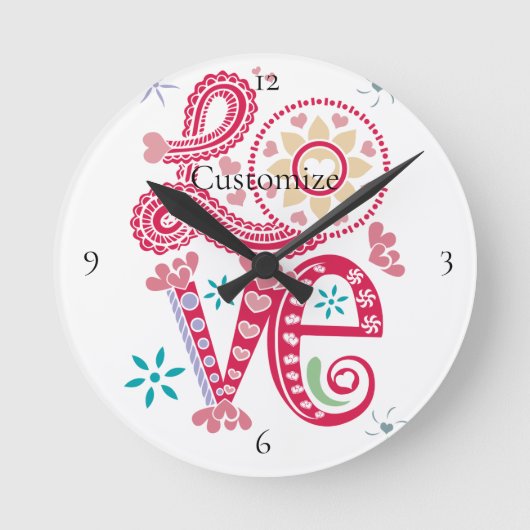 Hippie Groovy Liefdesbord Thunder_Cove Ronde Klok (Voorkant)