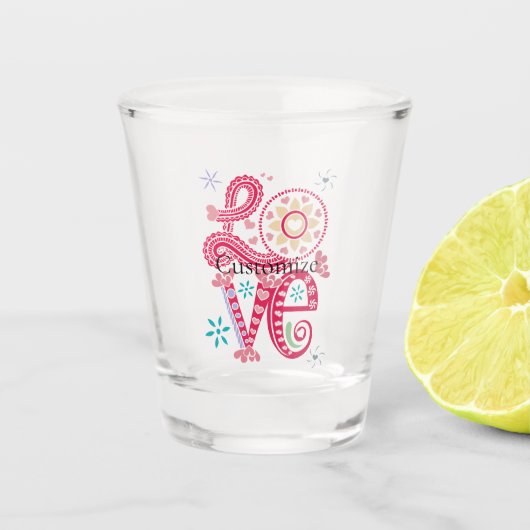 Hippie Groovy Liefdesbord Thunder_Cove Shot Glas (Voorkant)