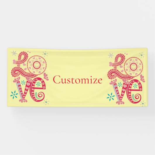 Hippie Groovy Liefdesbord Thunder_Cove Spandoek (Horizontaal)