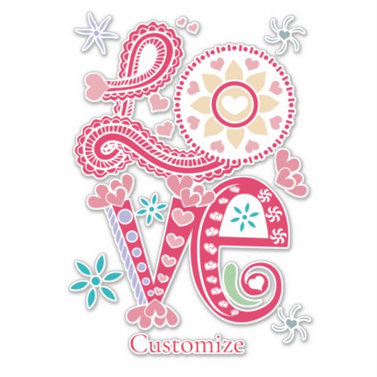 Hippie Groovy Liefdesbord Thunder_Cove Sticker (Voorkant)