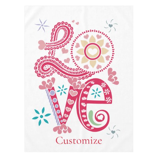 Hippie Groovy Liefdesbord Thunder_Cove Tafelkleed (Voorkant)