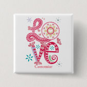 Hippie Groovy Liefdesbord Thunder_Cove Vierkante Button 5,1 Cm (Voorkant)