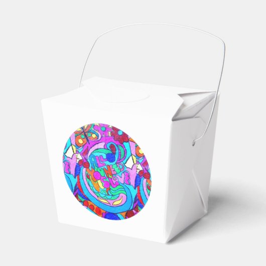 hippie groovy liefdescirkel bedankdoosjes (Voorkant Zijde)