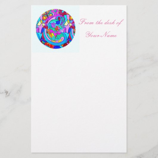 hippie groovy liefdescirkel briefpapier (Voorkant)