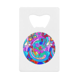 hippie groovy liefdescirkel creditkaart flessenopener