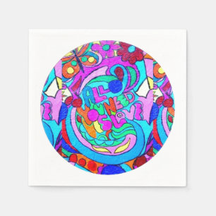 hippie groovy liefdescirkel servetten