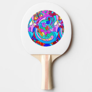 hippie groovy liefdescirkel tafeltennisbatje