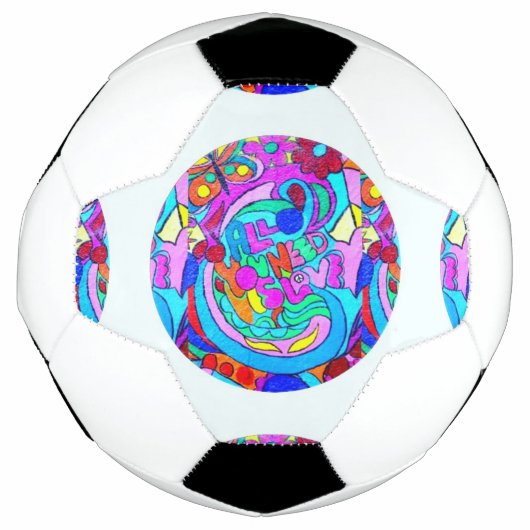 hippie groovy liefdescirkel voetbal (Voorkant)