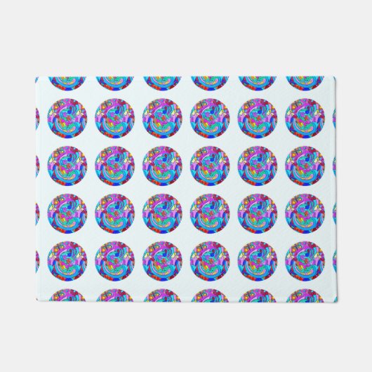 hippie groovy liefdeskringen deurmat (Voorkant)