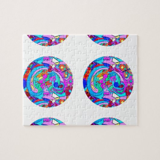 hippie groovy liefdeskringen legpuzzel (Horizontaal)